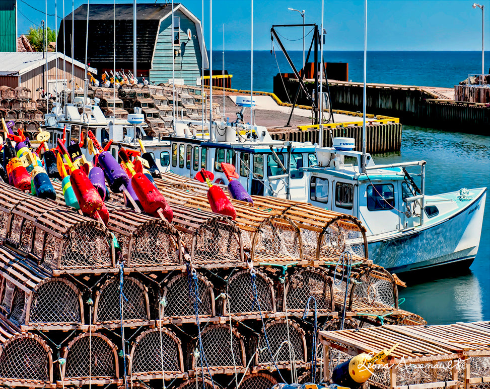 Seacow Pond, PEI - Lobster Traps on a Wharf