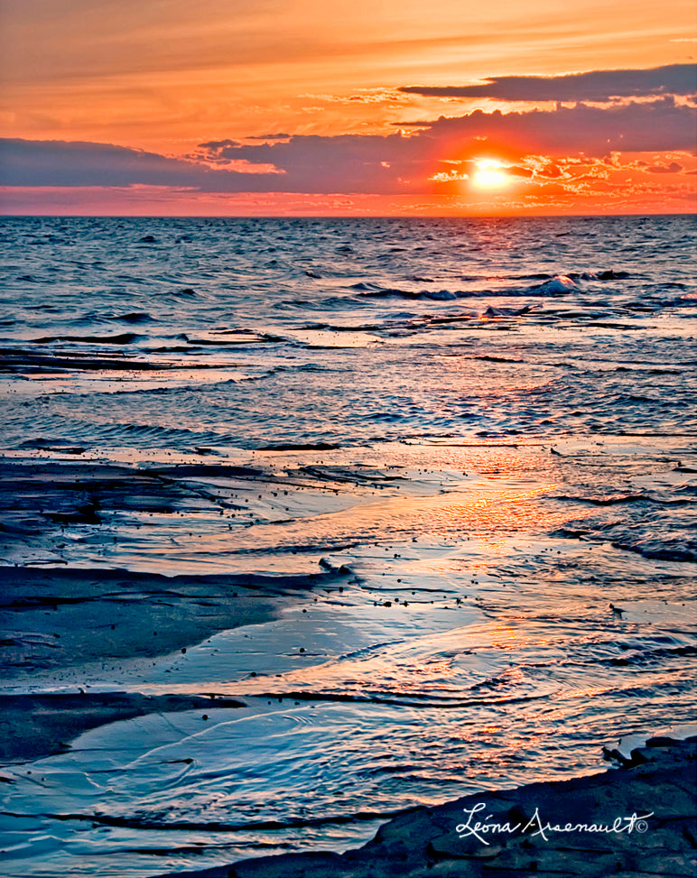 Cape Egmont, PEI - Sunset Over Waves