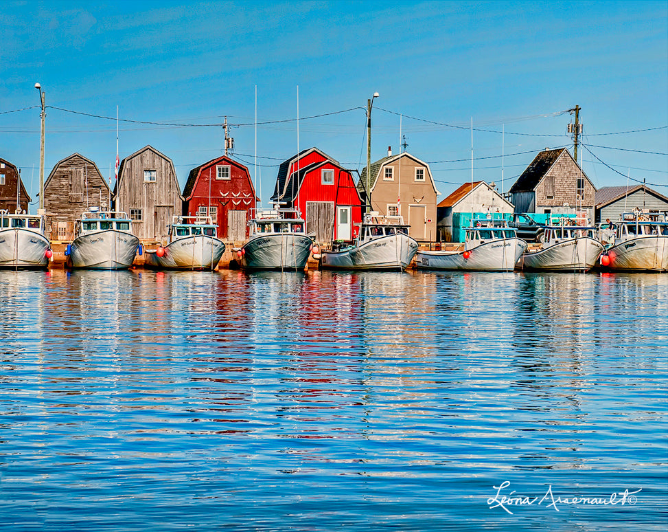 Malpeque, PEI - Fishing Boats Lining Wharf